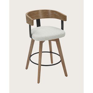 Micha - chaise de bar en tissu et pieds en bois