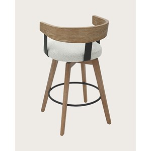Micha - chaise de bar en tissu et pieds en bois