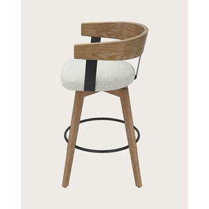 Micha - chaise de bar en tissu et pieds en bois