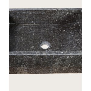 Malka - vasque à poser rectangle marbre terrazzo premium noire