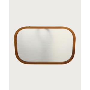 Niva - miroir rectangulaire en bois massif de manguier pour salle de bain
