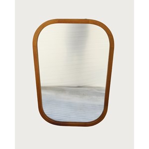 Niva - miroir rectangulaire en bois massif de manguier pour salle de bain