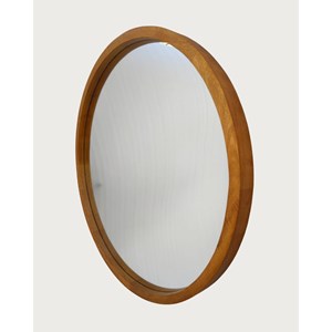 Liora - miroir rond en bois massif de manguier