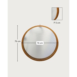 Liora - miroir rond en bois massif de manguier