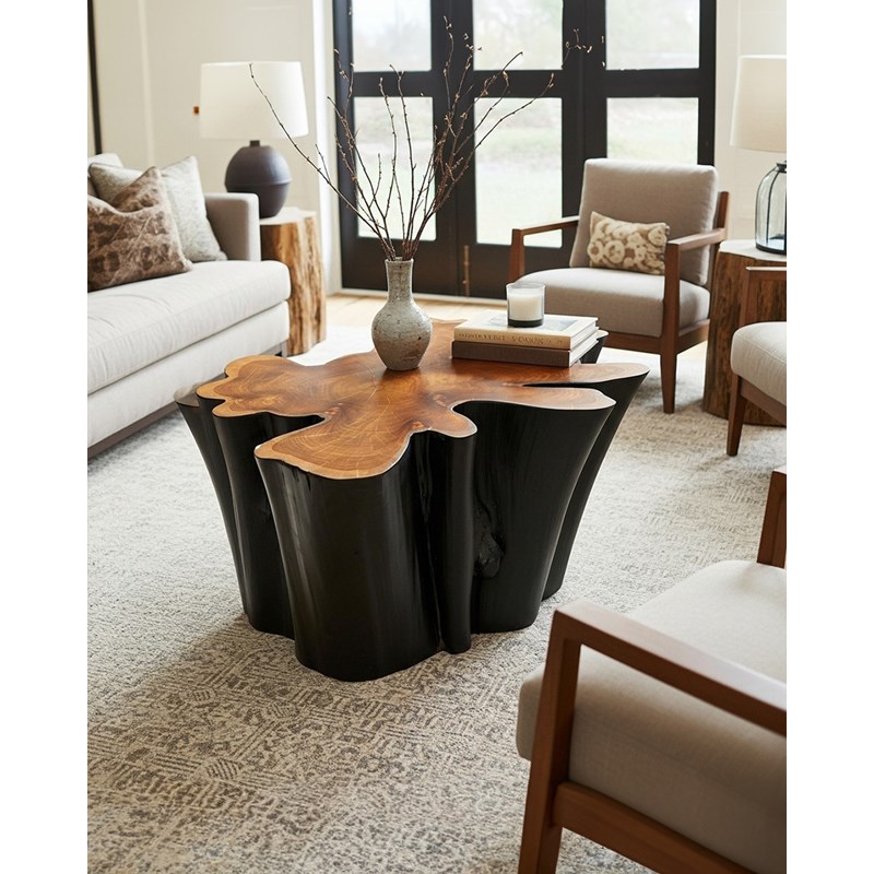 Timberly - table basse tronc d'arbre massif
