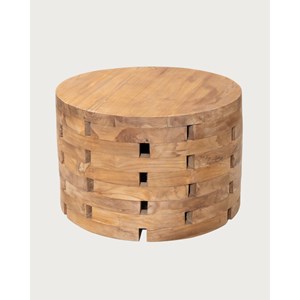Brickle - table basse ronde en bois de teck massif