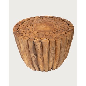 Woodle - table basse en bois massif avec plateau en verre