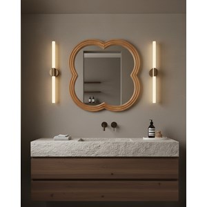 Lucky - miroir mural en bois massif de manguier 60x60 cm