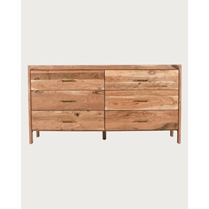 Havena - commode en bois massif et marbre blanc 173 cm