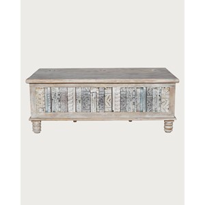 Viva - coffre en bois massif sculpté 120 cm