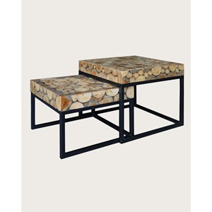 Aïda - table basse carrée gigogne en teck