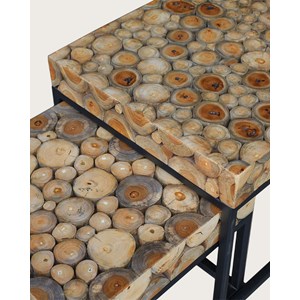 Aïda - table basse carrée gigogne en teck