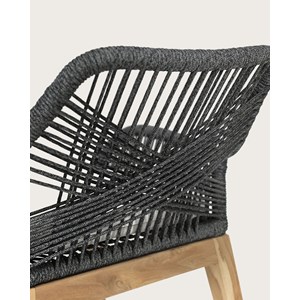 Santorini - lot de 2 chaises santorini en teck massif et cordage gris