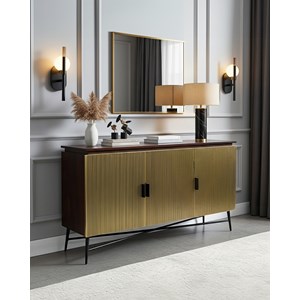 Moon- grand buffet finition laiton vieilli 150 cm