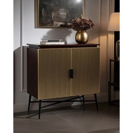 Moon - petit buffet 2 portes finition laiton vieilli 74 cm