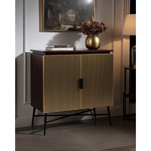 Moon - petit buffet 2 portes finition laiton vieilli 74 cm