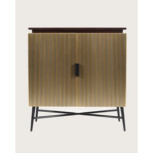 Moon - petit buffet 2 portes finition laiton vieilli 74 cm