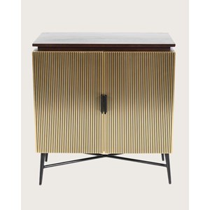 Moon - petit buffet 2 portes finition laiton vieilli 74 cm