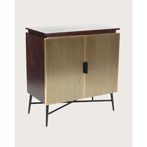 Moon - petit buffet 2 portes finition laiton vieilli 74 cm