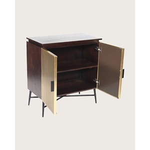 Moon - petit buffet 2 portes finition laiton vieilli 74 cm