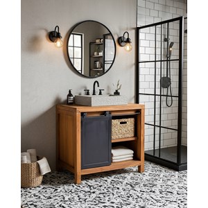 Boxel - meuble salle de bain en bois de teck recycle