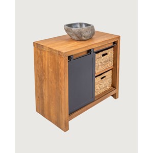 Boxel - meuble salle de bain en bois de teck recycle