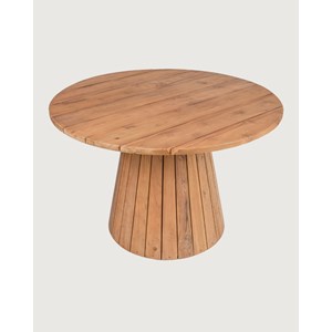 Capelle - table de jardin ronde en teck recycle
