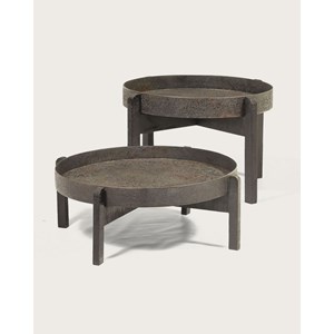 Gaby - table basse ronde gigogne en métal noir