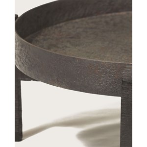Gaby - table basse ronde gigogne en métal noir