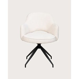Elba - lot de 2 chaises en tissu beige et pieds métal