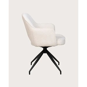 Elba - lot de 2 chaises en tissu beige et pieds métal