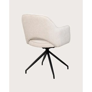 Elba - lot de 2 chaises en tissu beige et pieds métal