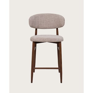 Kerin - chaise de bar en tissu et pieds métal