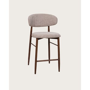 Kerin - chaise de bar en tissu et pieds métal