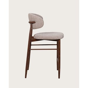 Kerin - chaise de bar en tissu et pieds métal