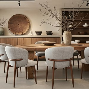 Mila - lot de 2 chaises en tissu taupe et pieds métal