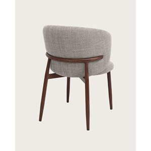 Mila - lot de 2 chaises en tissu taupe et pieds métal