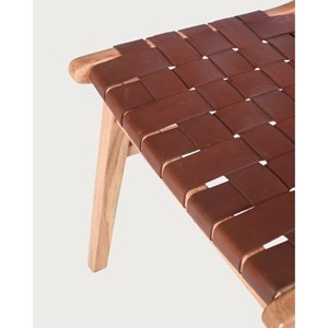 Forma - chaise en bois massif de teck et cuir tressé