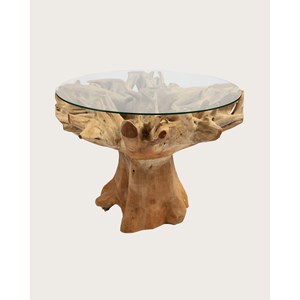 Forest - table de jardin en bois brut de teck sans le plateau de verre