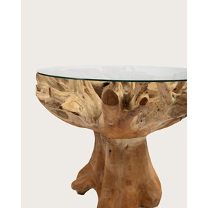 Forest - table de jardin en bois brut de teck sans le plateau de verre