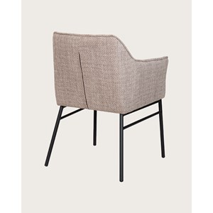 Chacha - lot de 2 chaises en tissu taupe et pieds métal