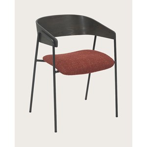 Wisla -lot de 2 chaise wisla en tissu avec dossier en bois et pieds en métal