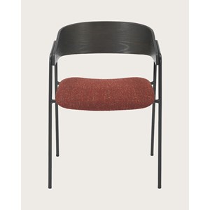 Wisla -lot de 2 chaise wisla en tissu avec dossier en bois et pieds en métal