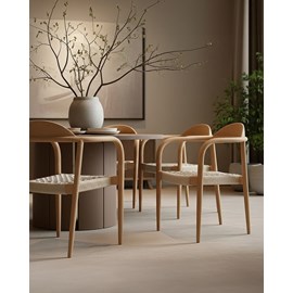 Kima - lot de 2 chaises kima en teck massif et corde beige