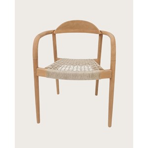 Kima - lot de 2 chaises kima en teck massif et corde beige