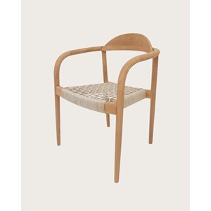 Kima - lot de 2 chaises kima en teck massif et corde beige
