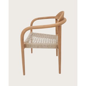 Kima - lot de 2 chaises kima en teck massif et corde beige