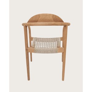 Kima - lot de 2 chaises kima en teck massif et corde beige