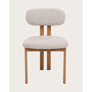 Zuno - lot de 2 chaises zuno en tissu beige et pieds métal