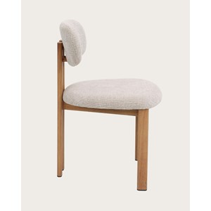 Zuno - lot de 2 chaises zuno en tissu beige et pieds métal